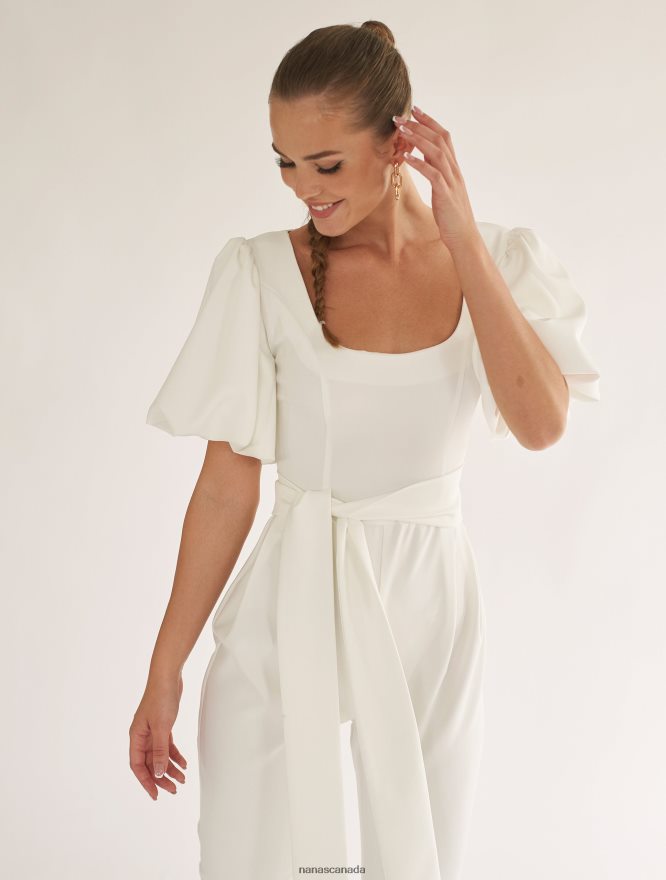 Nana's Canada Ecru Gigi Jumpsuit V06HD2102