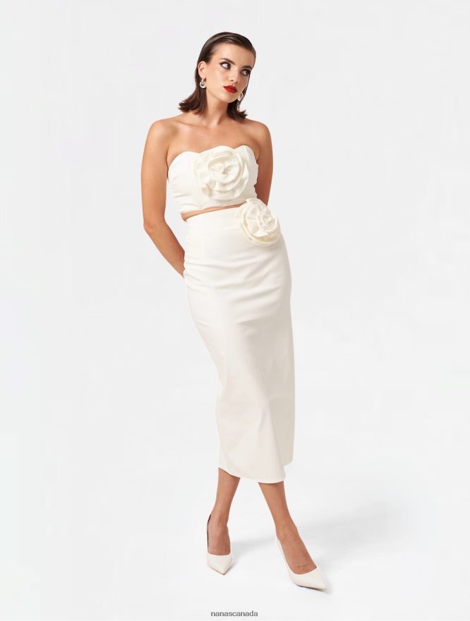 Nana's Canada Ecru Denim Milano Skirt V06HD2110