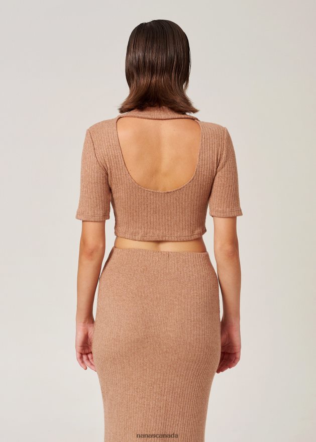 Nana's Canada Camel Sienna Top V06HD2158