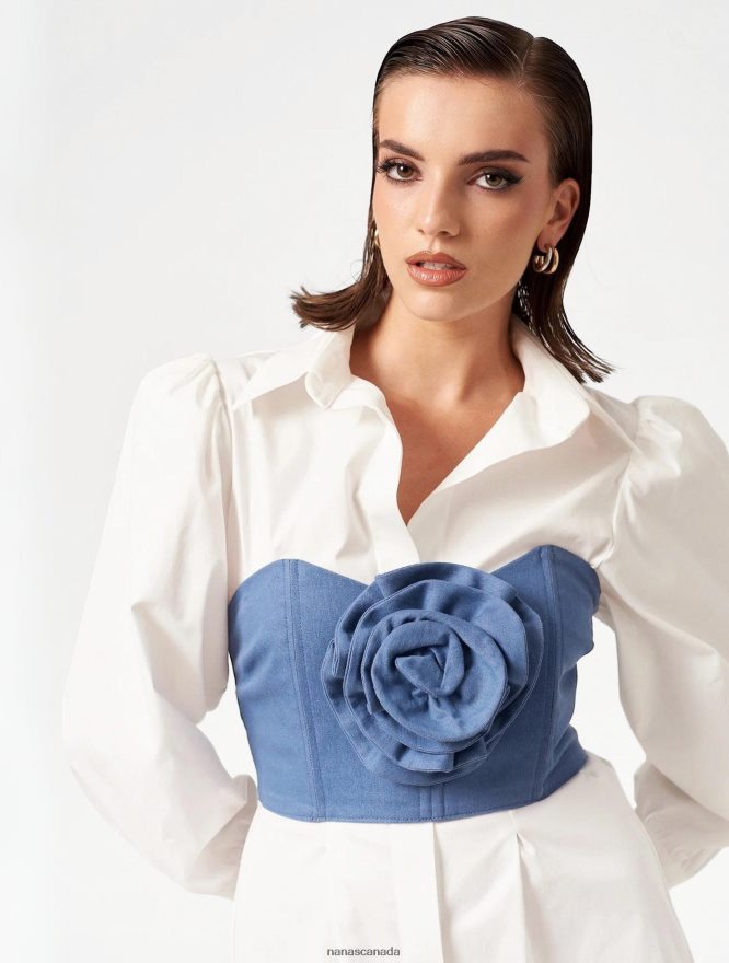 Nana's Canada Demin Midnight Crop Top V06HD2107