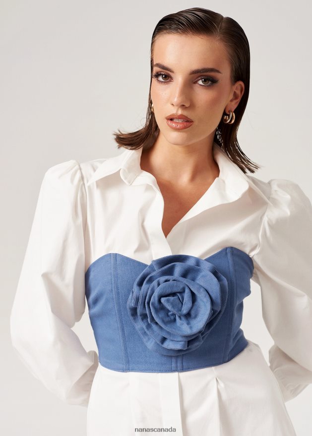 Nana's Canada Demin Midnight Crop Top V06HD2107