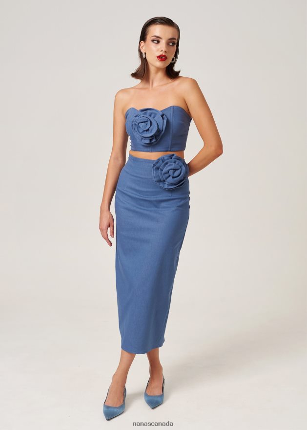 Nana's Canada Demin Midnight Crop Top V06HD2107