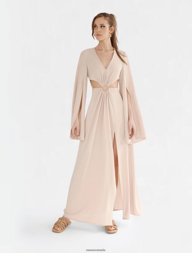 Nana's Canada Beige Athena Maxi Dress V06HD242