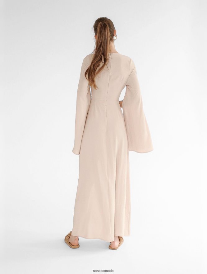 Nana's Canada Beige Athena Maxi Dress V06HD242