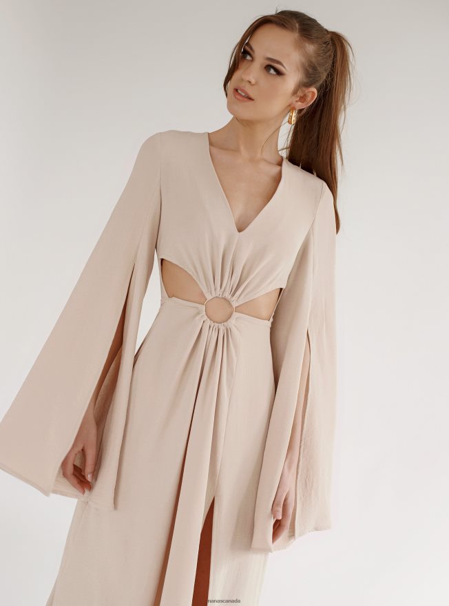 Nana's Canada Beige Athena Maxi Dress V06HD242