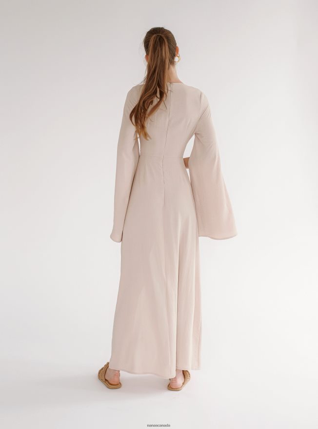 Nana's Canada Beige Athena Maxi Dress V06HD242