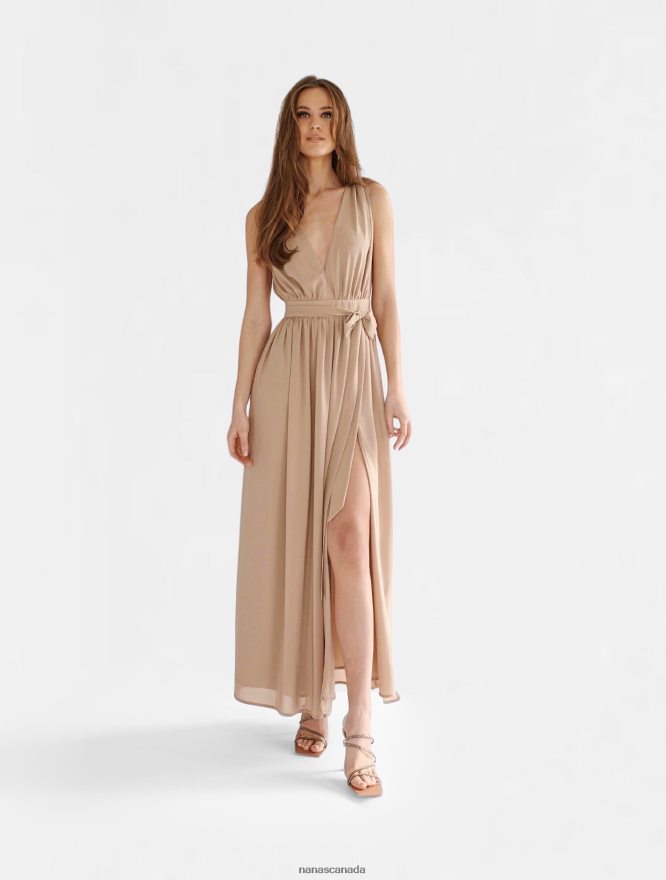 Nana's Canada Beige Ella Maxi Dress V06HD255