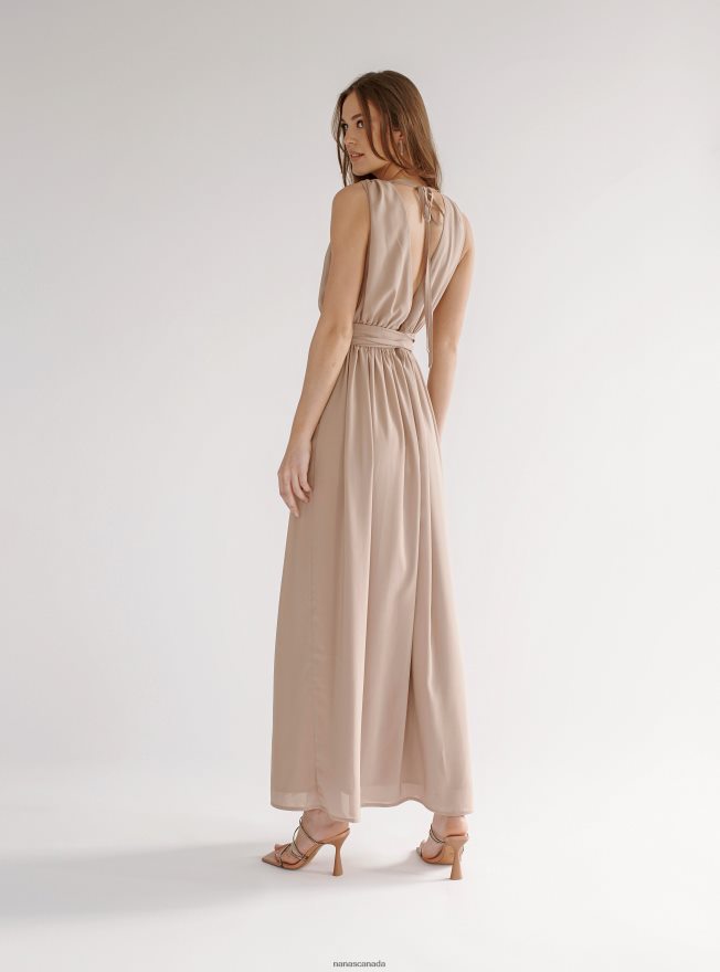 Nana's Canada Beige Ella Maxi Dress V06HD255