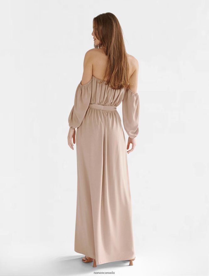 Nana's Canada Beige Xenia Maxi Dress V06HD258
