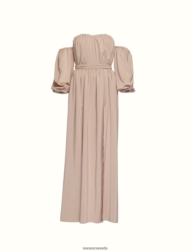 Nana's Canada Beige Xenia Maxi Dress V06HD258