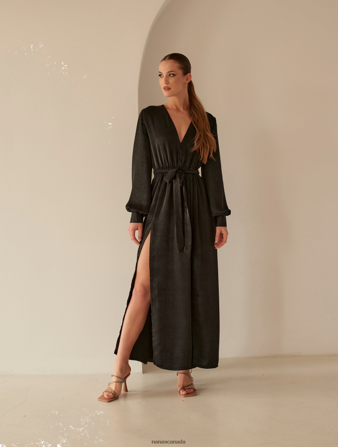 Nana's Canada Black Aphrodite Maxi Dress V06HD263