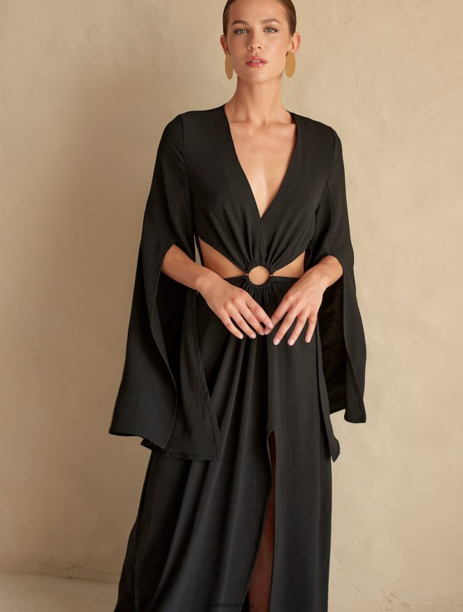 Nana's Canada Black Athena Maxi Dress V06HD244