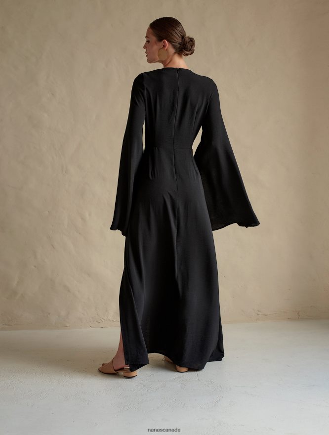 Nana's Canada Black Athena Maxi Dress V06HD244