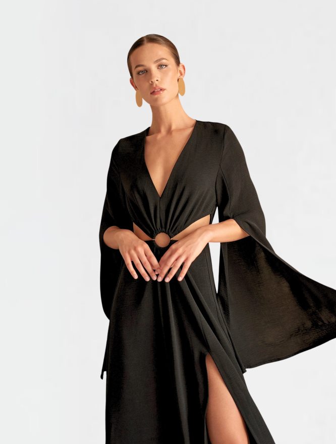 Nana's Canada Black Athena Maxi Dress V06HD244