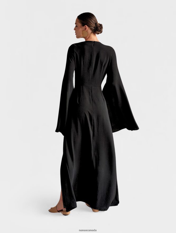 Nana's Canada Black Athena Maxi Dress V06HD244