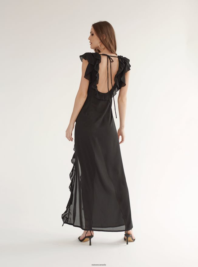 Nana's Canada Black Avani Maxi Dress V06HD245