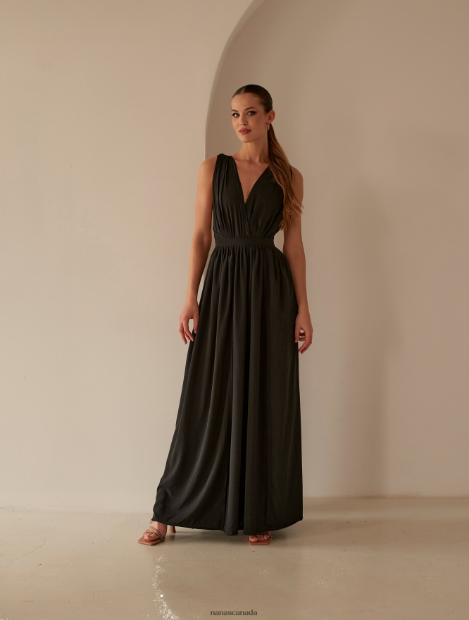 Nana's Canada Black Cara Maxi Dress V06HD254