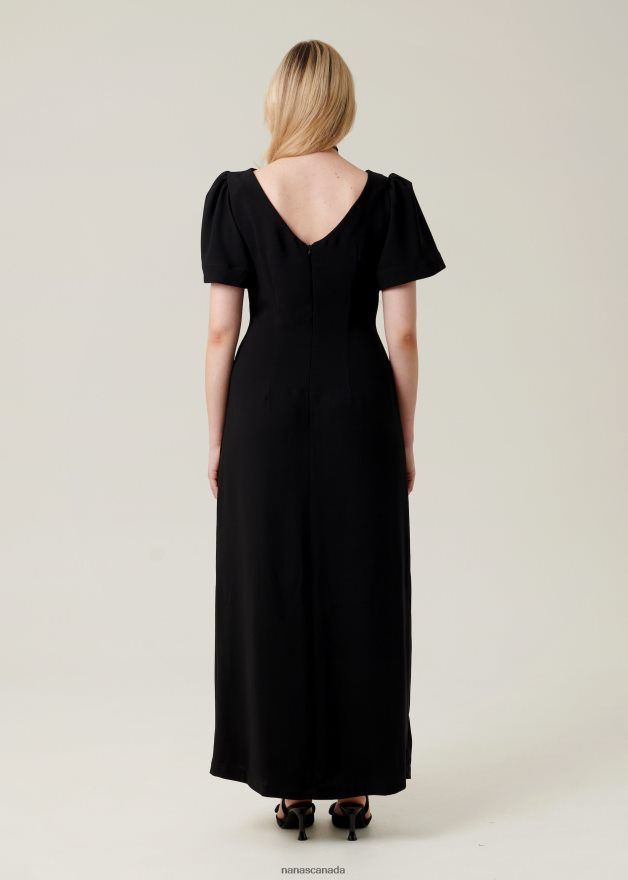 Nana's Canada Black Celine Maxi Dress V06HD24