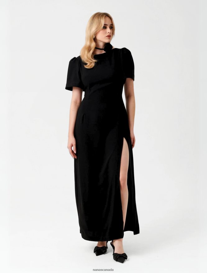 Nana's Canada Black Celine Maxi Dress V06HD24