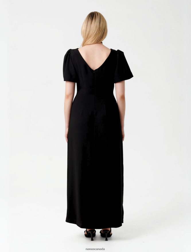 Nana's Canada Black Celine Maxi Dress V06HD24
