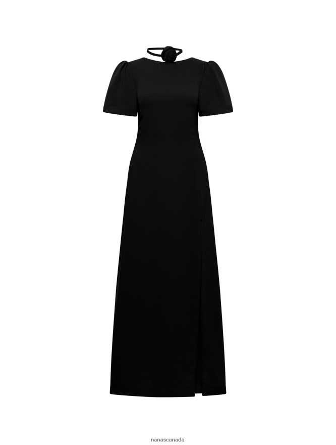 Nana's Canada Black Celine Maxi Dress V06HD24