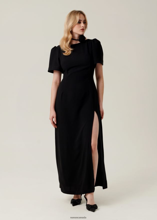 Nana's Canada Black Celine Maxi Dress V06HD24