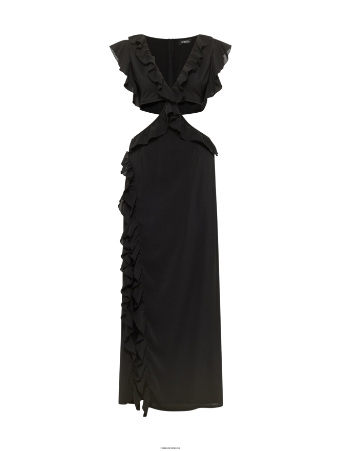 Nana's Canada Black Costanza Maxi Dress V06HD240