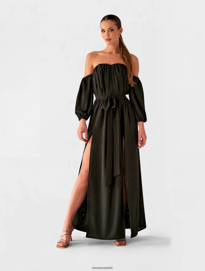 Nana's Canada Black Xenia Maxi Dress V06HD259