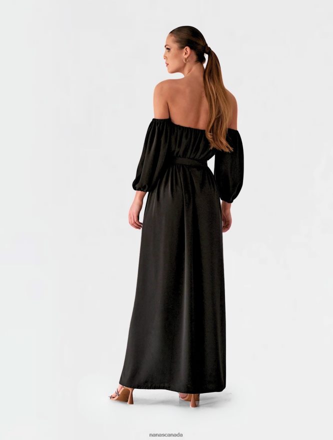 Nana's Canada Black Xenia Maxi Dress V06HD259