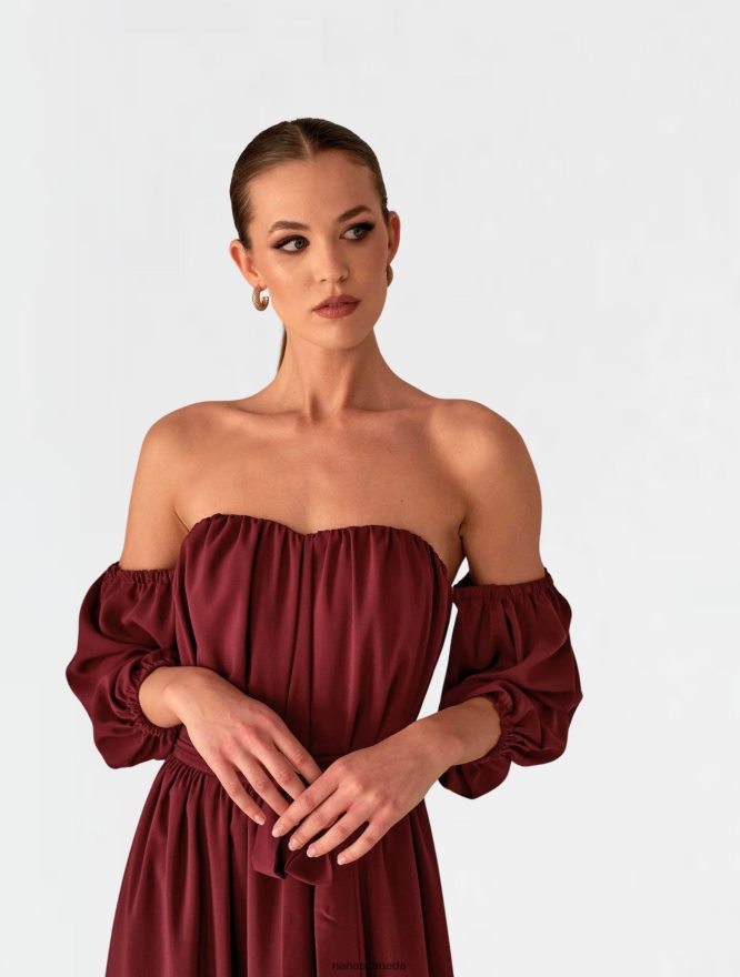Nana's Canada Classic Burgundy Xenia Maxi Dress V06HD260
