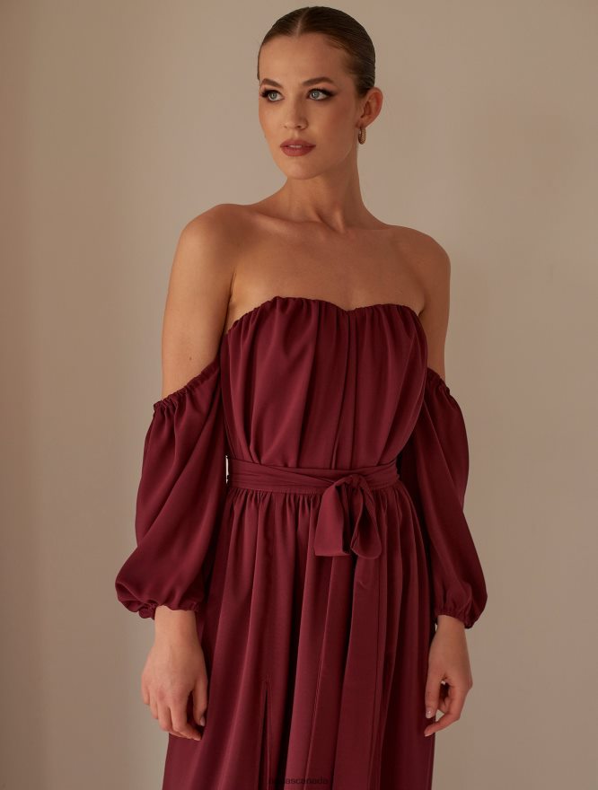 Nana's Canada Classic Burgundy Xenia Maxi Dress V06HD260