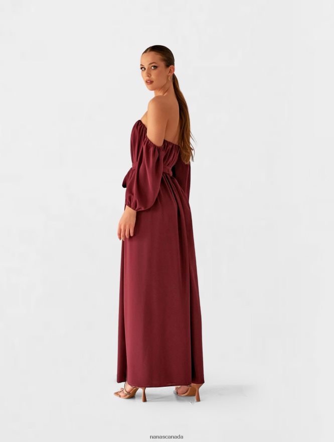 Nana's Canada Classic Burgundy Xenia Maxi Dress V06HD260