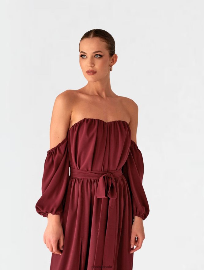 Nana's Canada Classic Burgundy Xenia Maxi Dress V06HD260