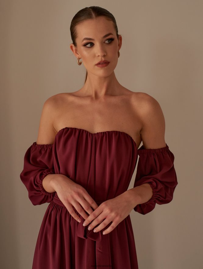 Nana's Canada Classic Burgundy Xenia Maxi Dress V06HD260