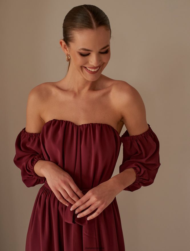 Nana's Canada Classic Burgundy Xenia Maxi Dress V06HD260