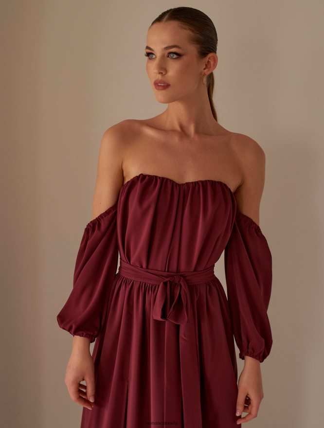 Nana's Canada Classic Burgundy Xenia Maxi Dress V06HD260