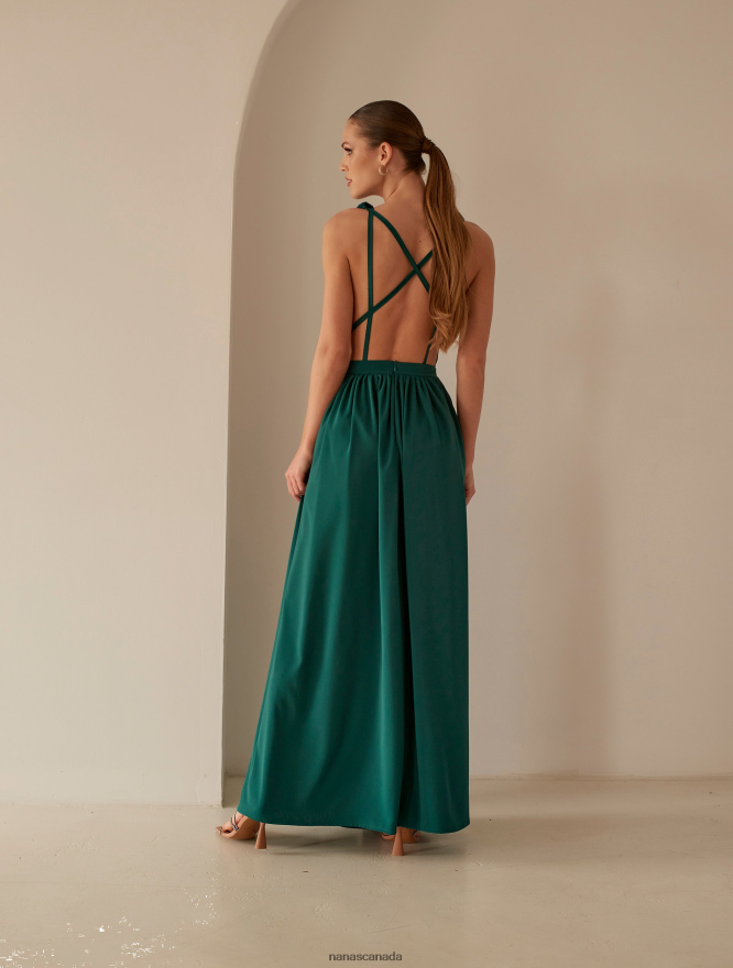 Nana's Canada Deep Green Cara Maxi Dress V06HD250