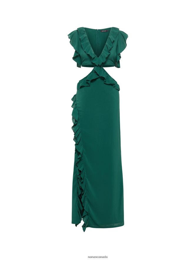 Nana's Canada Deep Green Costanza Maxi Dress V06HD239