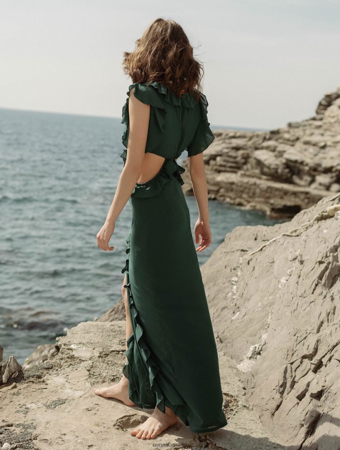 Nana's Canada Deep Green Costanza Maxi Dress V06HD239