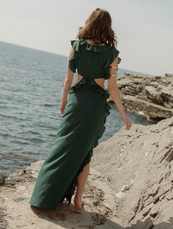 Nana's Canada Deep Green Costanza Maxi Dress V06HD239