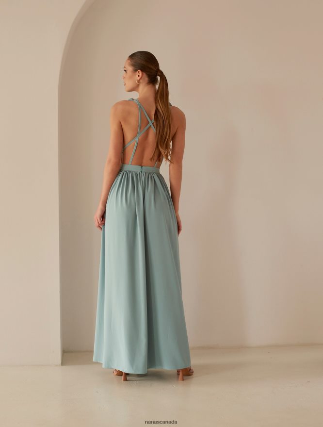 Nana's Canada Iceberg Green Cara Maxi Dress V06HD252