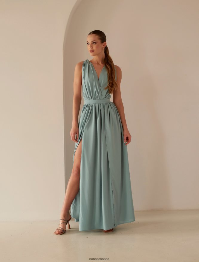 Nana's Canada Iceberg Green Cara Maxi Dress V06HD252