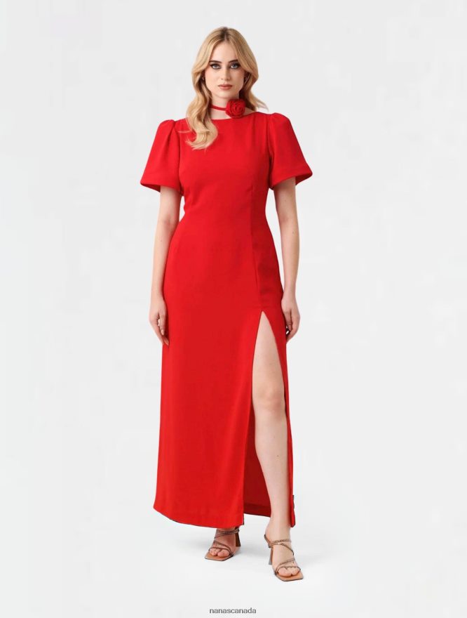 Nana's Canada Red Celine Maxi Dress V06HD21