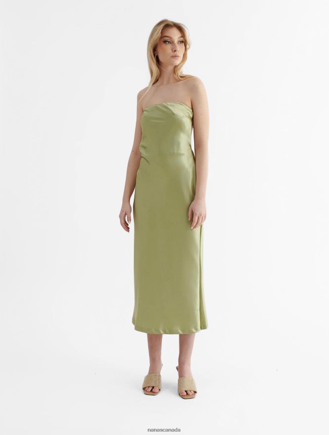 Nana's Canada Matcha Green Inez Midi Dress V06HD272