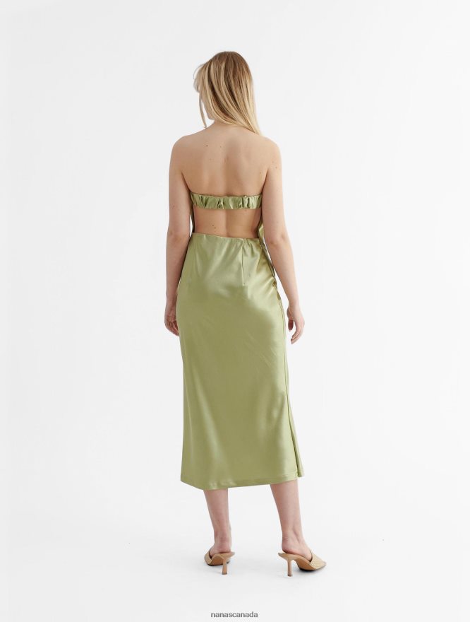 Nana's Canada Matcha Green Inez Midi Dress V06HD272