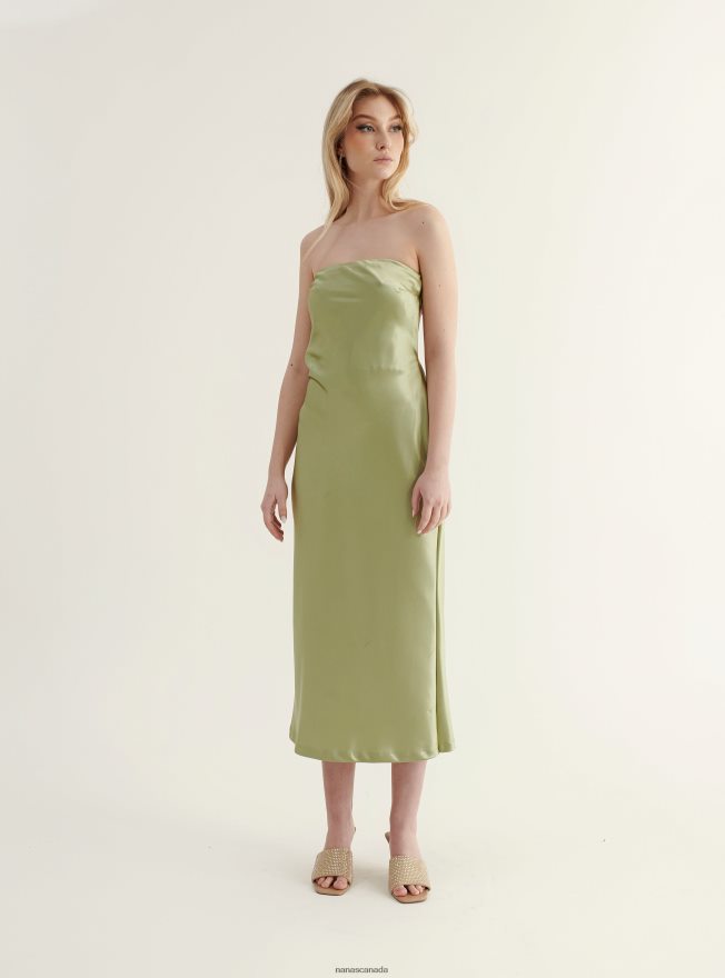 Nana's Canada Matcha Green Inez Midi Dress V06HD272