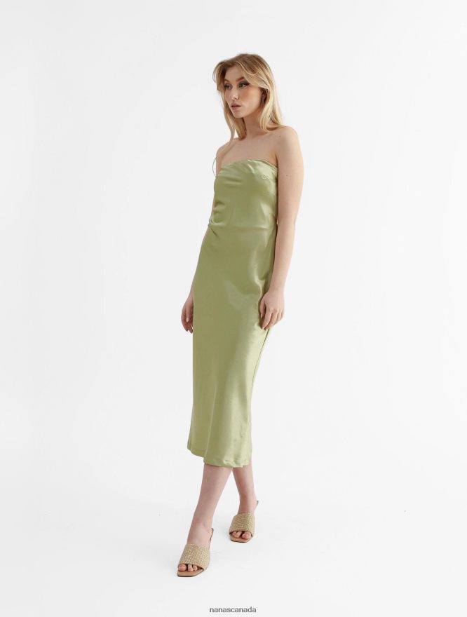 Nana's Canada Matcha Green Inez Midi Dress V06HD272