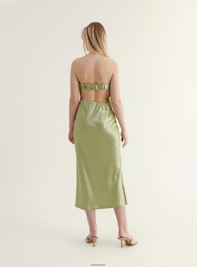 Nana's Canada Matcha Green Inez Midi Dress V06HD272