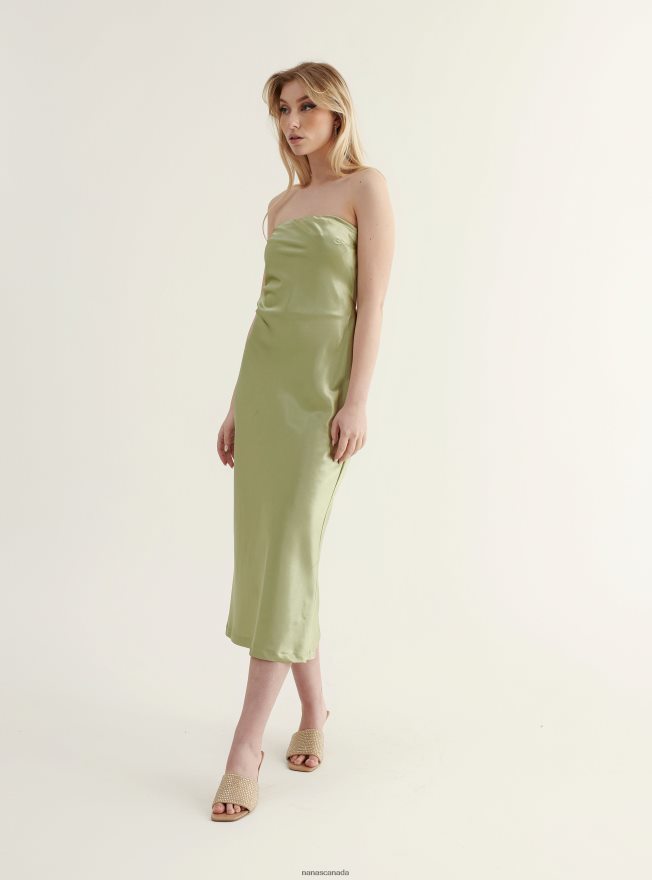 Nana's Canada Matcha Green Inez Midi Dress V06HD272