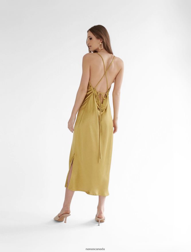 Nana's Canada Victorian Gold Penelope Midi Dress V06HD285